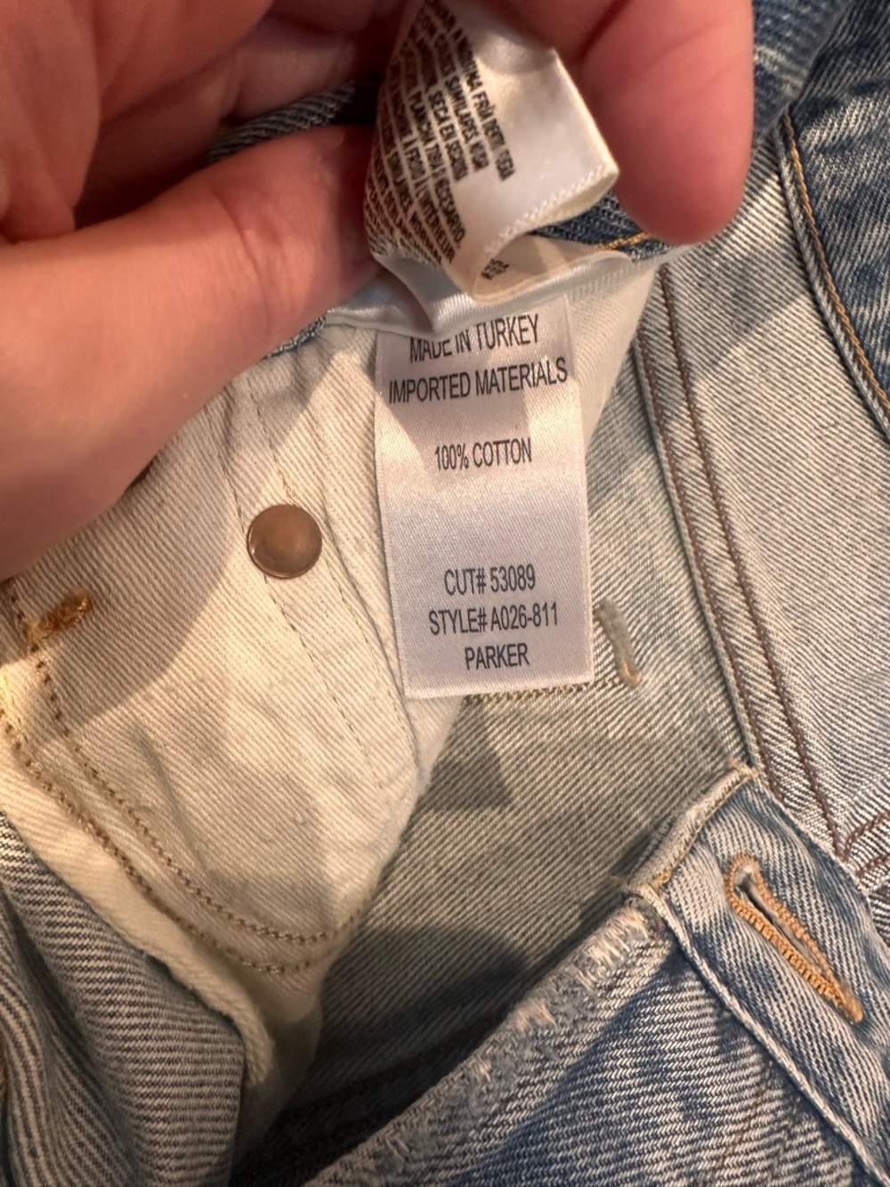 Agolde Light Blue Parker Distressed High-Rise Denim Shorts - Picture 5 of 7